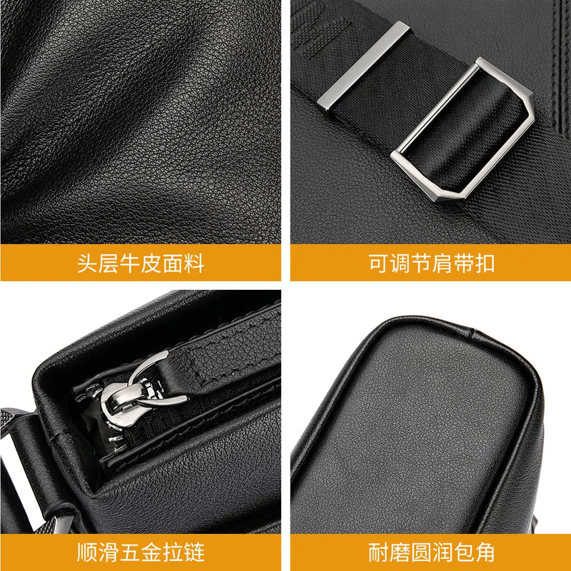 Male Genuine Leather Messenger Bags Crossbody Casual Bags for Men Free Shipping