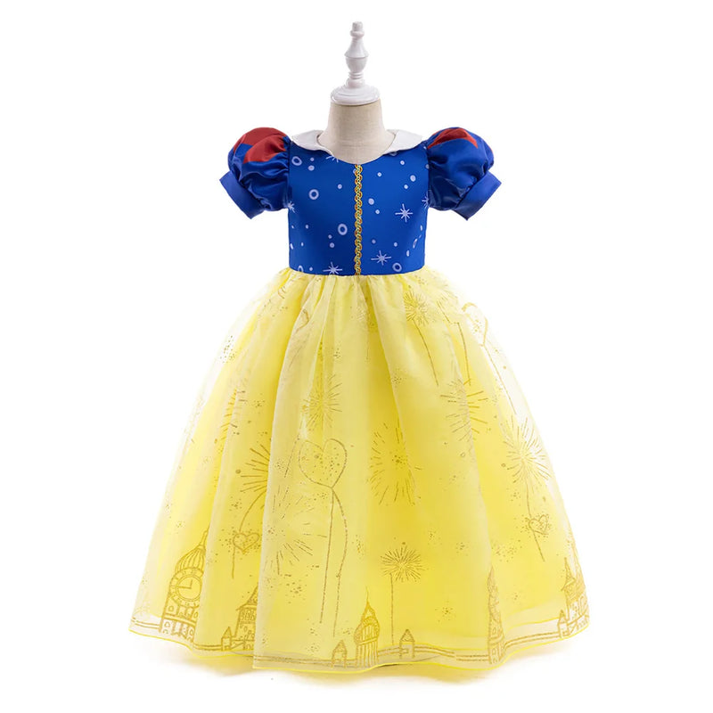 Girls Snow White Dress Kids Halloween Carnival Cosplay Princess Costume Children Christmas Party Clothes Dress Up