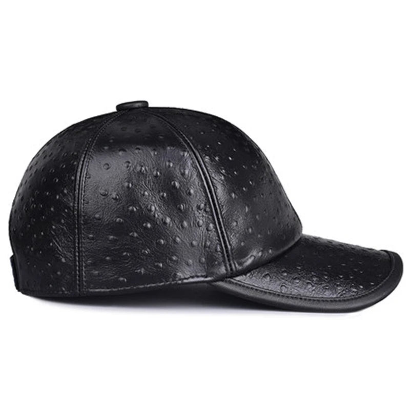 Winter Hat Men Dots Embossed Baseball Cap Male Thin Warm Young Hip Pop