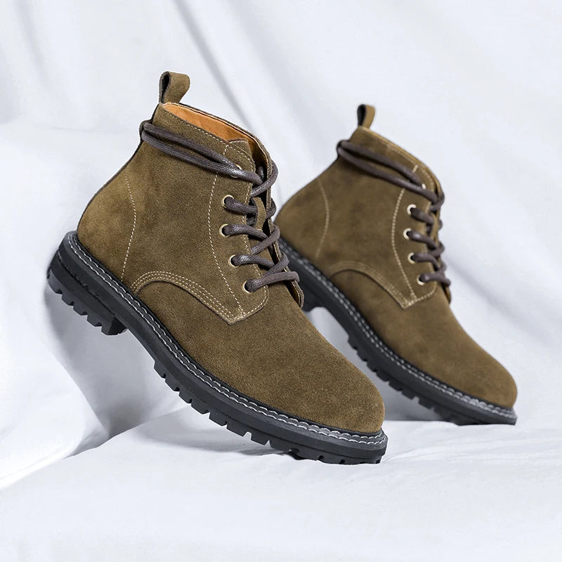 Boots Men Suede British Style Comfortable Boots Leather