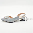 Shoe and Bag Luxury Full Italian Shoes and Bags Matching Set Decorated with Rhinestone