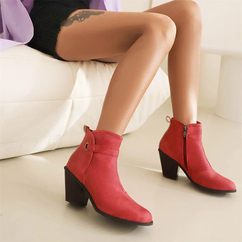Vintage Ankle Boots For Women Shoes Ladies Wedge Heels Autumn Winter Short Boot Spring