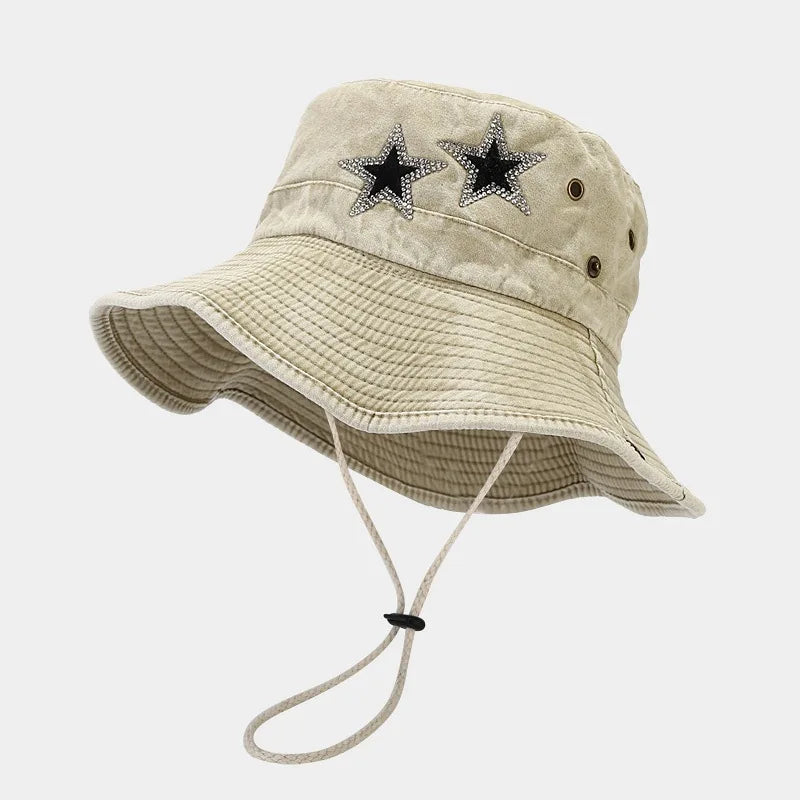 Cotton Bucket Hats Unisex Summer Sunscreen Panama Hat Outdoor Outdoor Camping Hiking Sun Hat