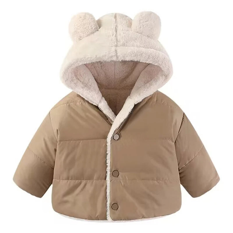 Warm Plush thickened down cotton clothes hooded wool collar cotton clothes