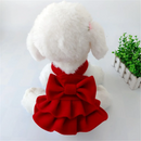 Christmas Small Dogs Dress Red Woolen Dog Clothes Teddy Pet Costume Autumn Winter Clothing