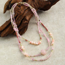 Bohemian Elegant Women's Jewelry Turquoise Natural Stone Glass Hematite Beaded Necklace
