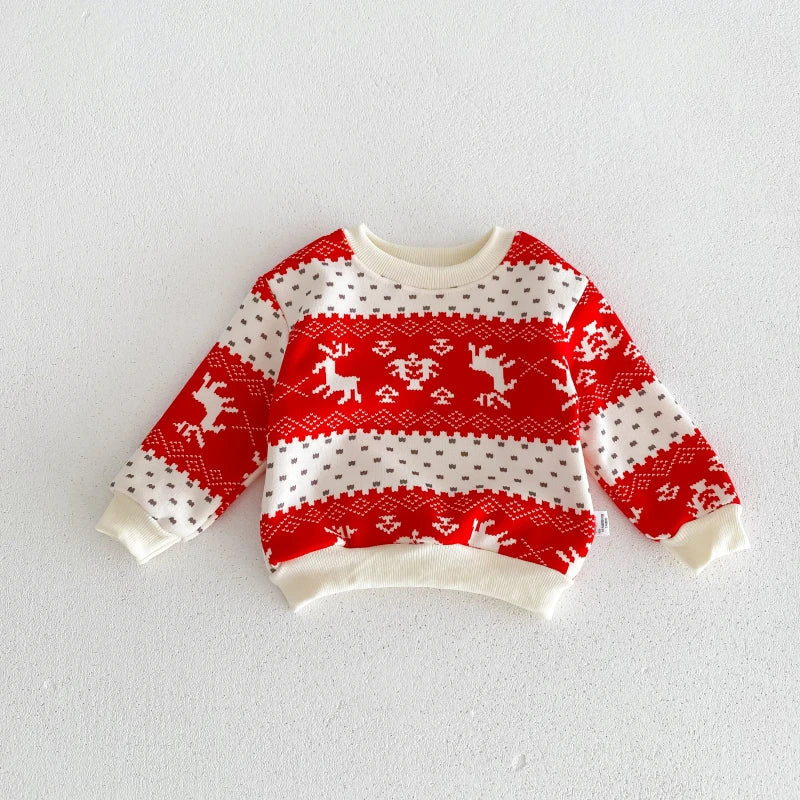 Winter new in kids baby girls boys XMAS clothing toddler children knitted thick warm sweater pullover clothing