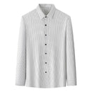 Autumn Winter Men Striped Business Casual Shirts Men's Clothing Comfortable Soft Male