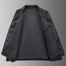 Autumn winter Jacket Men Light Luxury Casual Fit Slim Baseball Clothes Man Trendy Motorcycle Leather Coat