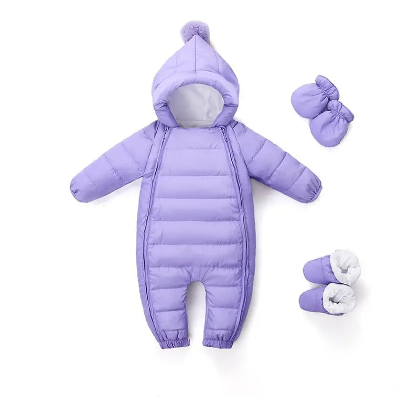 Winter Baby Romper Infant Outdoors Jumpsuit Hooded Thicker Warm Down Jacket For Boys Girls