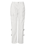 High Waist White Big Pockets Wide Leg Casual Pants Loose Fit Trousers Women Tide Spring Autumn