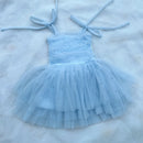Baby Girl Princess Pearl Strap Layered Tutu Dress Child Vintage Wedding Pageant Birthday Baby Clothes 1-10Y