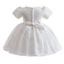 Baby Girl Dress Toddler Flower White Lace Years Birthday Princess Kids Party Weddings Outerwear Golden Belt