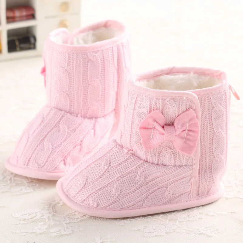 0-1 Year Old Toddler Shoes Winter Baby Girls Shoes Soft Sole Warm Snow Boots 6 Months Little Girl Thick Wool Velvet Lining Shoes