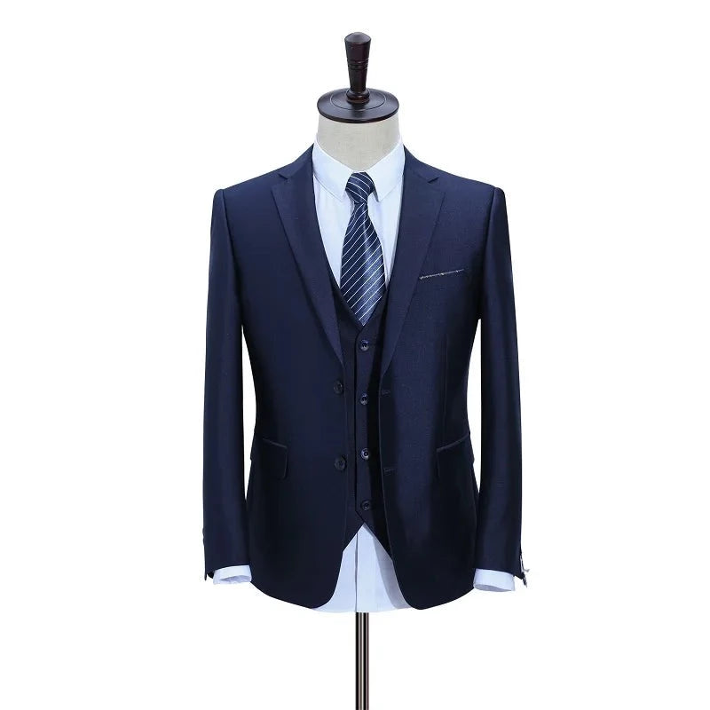 Men Suits Slim Custom Fit Tuxedo Business Dress Wedding Suit Blazer