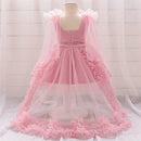 Baby Dress Girls Trailing Party Dresses Girl Embroidery Clothes Infant Evening Princess Gown Toddler Summer