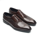 Classic Luxury Mens Dress Shoes Cowhide Genuine Leather Black Brown Lace-up Wingtip Brogue Business Office Formal Shoes for Men