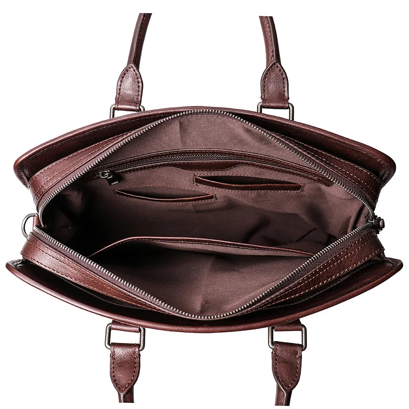 Leather Bag Vintage Men's Briefcase Bag Lightweight Laptop Bag Man Handbag Messenger Bag