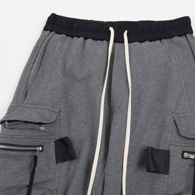 Cargo Pants Hip Hop Side Zipper Pocket Harem Joggers Sweatpants Streetwear Men Casual Trousers