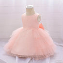 Baby Girl Dress Pink Christening Kids Birthday Clothes Party Princess Ball Gowns Newborn Baptism Wedding