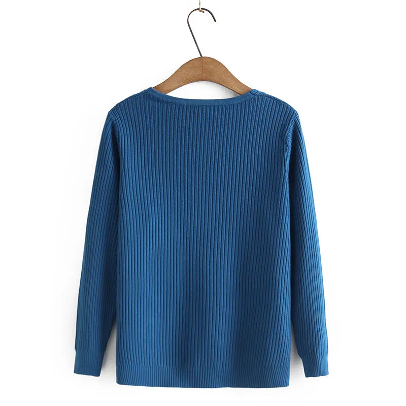 Sweater Women Spring Small Label On The Neckline Knit Jumper Slim Bottoming Pullover Oversize Curve Clothes