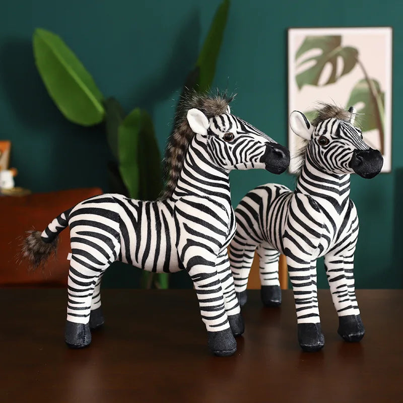 Zebra Plush Dolls Stuffed Animal Realistic Horse Classic Toy Gift