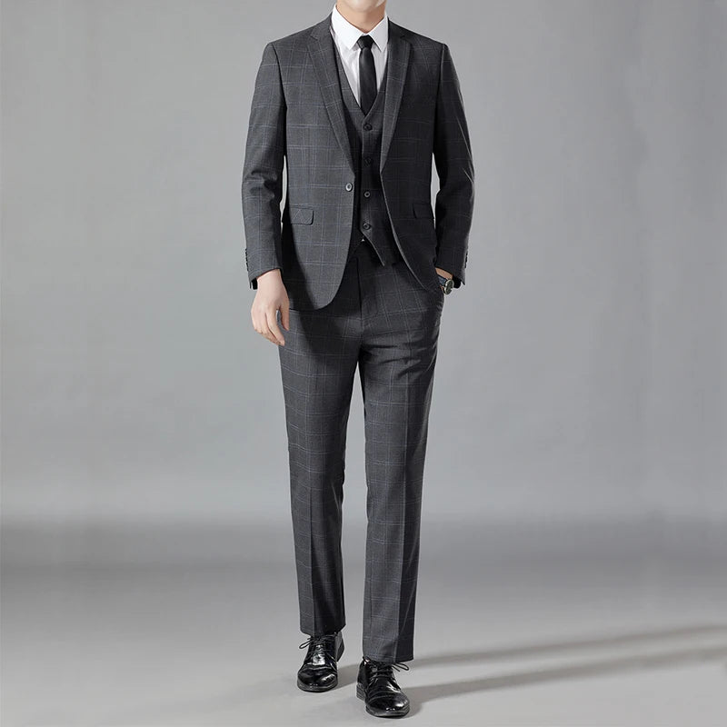 Handsome casual boutique men's suit suit slim