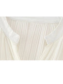 Chic Casual Loose Pleated  Women Vintage Long Sleeve Blouses Spring Office Ladies Tops