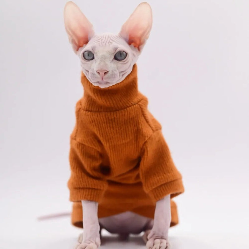 Elegant  Warm Cat Sweater Kitty Hairless Bald Cat Clothes for Cat Comfort Winter Dress for at Clothes