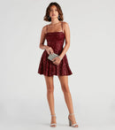 Elegant Evening Dresses Women Sequin Sleeveless Red Sexy Mini Dress Party Night Club Outfits Robe