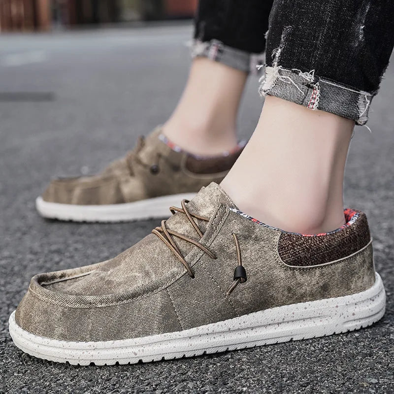 Men Canvas Dude Shoes Summer Breathable Casual Shoes Style Luxury Designer