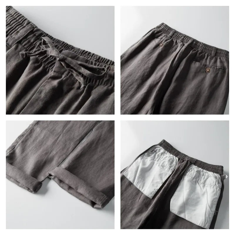 Men Loose Linen Pants Casual Trousers Male Elastic Sport Sweatpants Men Training  Pants Man Clothes