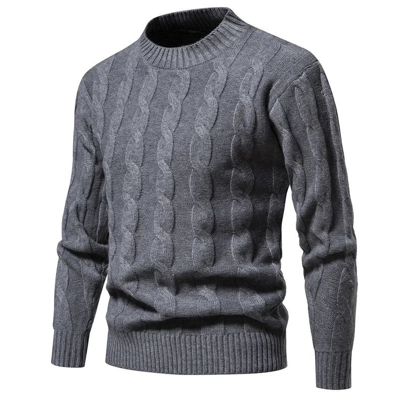 Sweaters Clothes Winter Vintage Sweater Men Coats Solid Striped Pullover Men Turtleneck Autumn