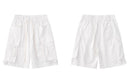 Cargo Shorts Streetwear Side Multi Zipper Pocket Baggy Track Shorts Men Loose Cotton Short Trousers