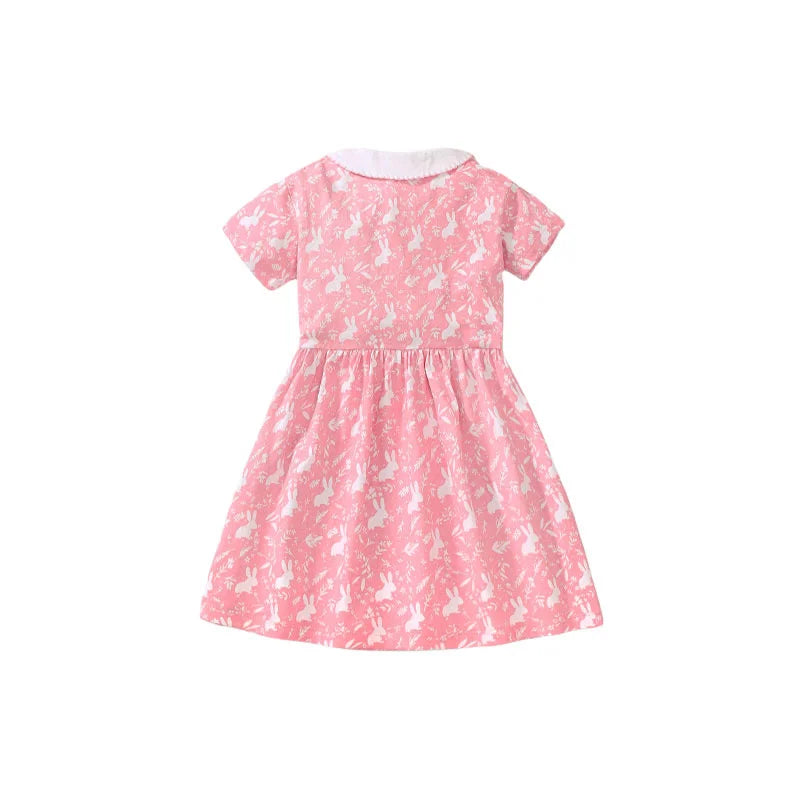 Girls Dresses Floral  Rabbit Collar Party Birthday Toddler Clothing Kids Frocks