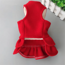Christmas Small Dogs Dress Red Woolen Dog Clothes Teddy Pet Costume Autumn Winter Clothing
