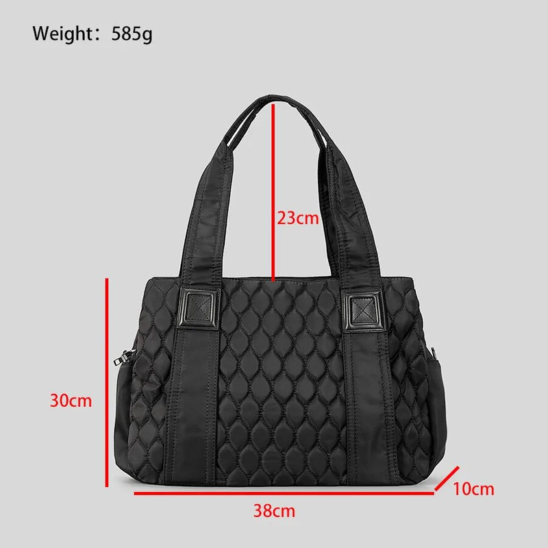Vintage Quilted Padded Women Handbags Designer Shoulder Bag Casual Nylon Down Cotton Crossbody Bag Small Tote Purses