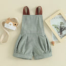 Baby Boys Overalls Sleeveless Patchwork Straps Shortall Summer Backless Toddler Romper Infant Jumpsuit