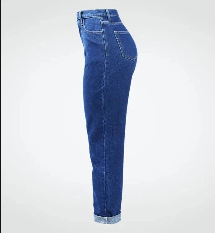 High Waist Boyfriend Jeans Women Blue Dense Denim Pants Mom Jean For Women Jeans