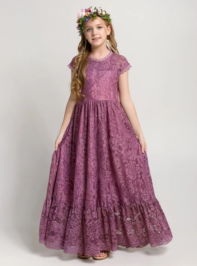 Summer Wedding Girl Cotton Girl Princess Long Dress Tank Top Children's Clothing