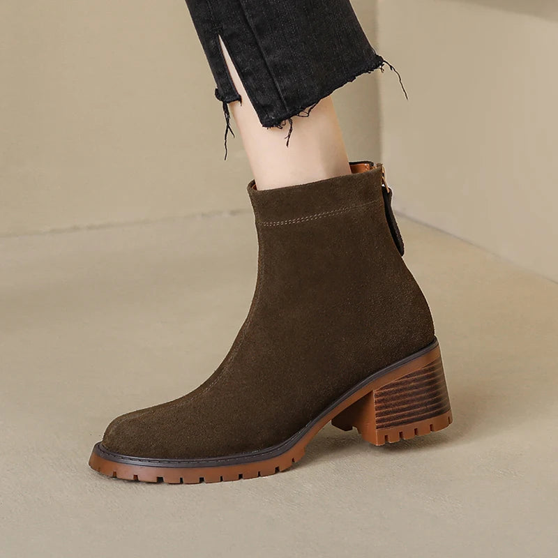 Ankle Boots Ladies Winter Autumn Boots Platform Thick High Heels Women Shoes