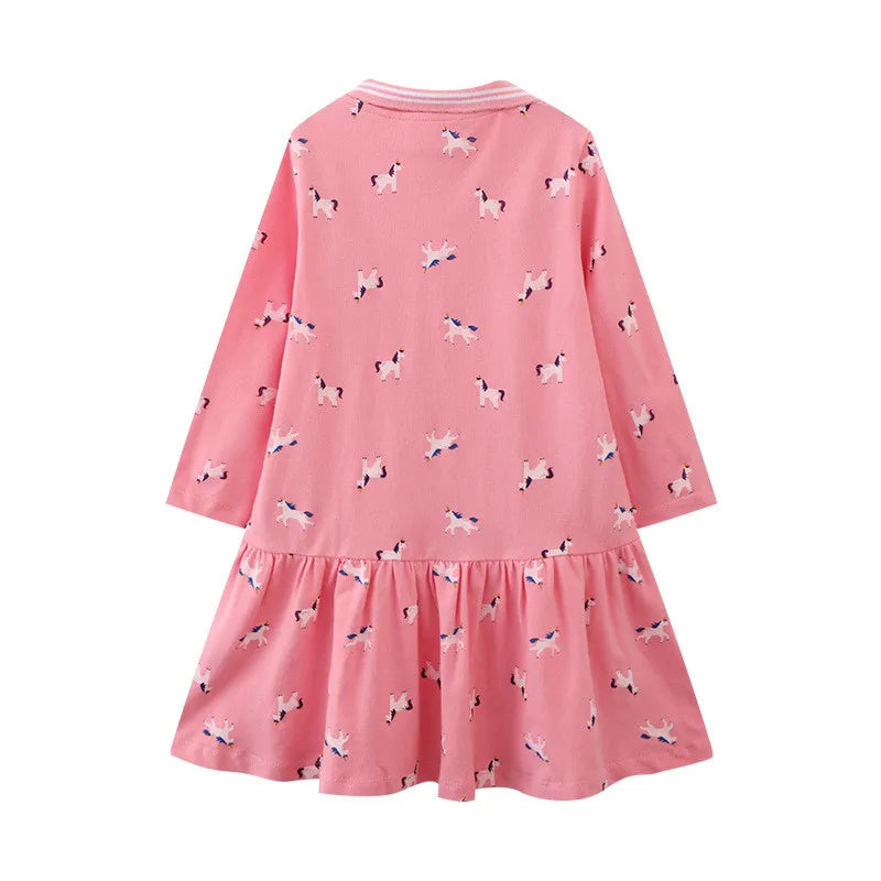 Girls Dresses Strawberry Embroidery Baby Clothing For Autumn Spring Kids Party Birthday Gift