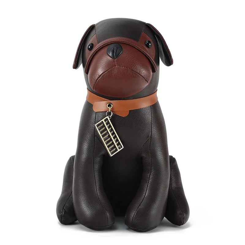 Genuine Leather Handmade Creative Dog Ornaments Bulldog Cartoon Crafts Animal Furniture Decoration Gifts