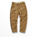 Four Seasons American Retro Woven Hole Cargo Pants Men Cotton Washed Old Slim Straight Casual Pencil Trousers