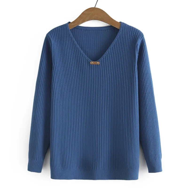 Sweater Women Spring Small Label On The Neckline Knit Jumper Slim Bottoming Pullover Oversize Curve Clothes