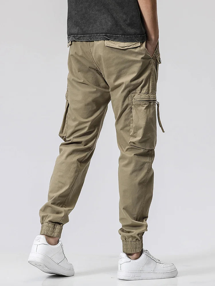 Spring Summer Cargo Pants Men Streetwear Army Military Style Solid Cotton Casual Tactical Trousers