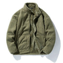 Winter Fleece Jackets Men Solid Loose Casual Warm Coat Mens Stand Collar Outerwear Jacket Streetwear