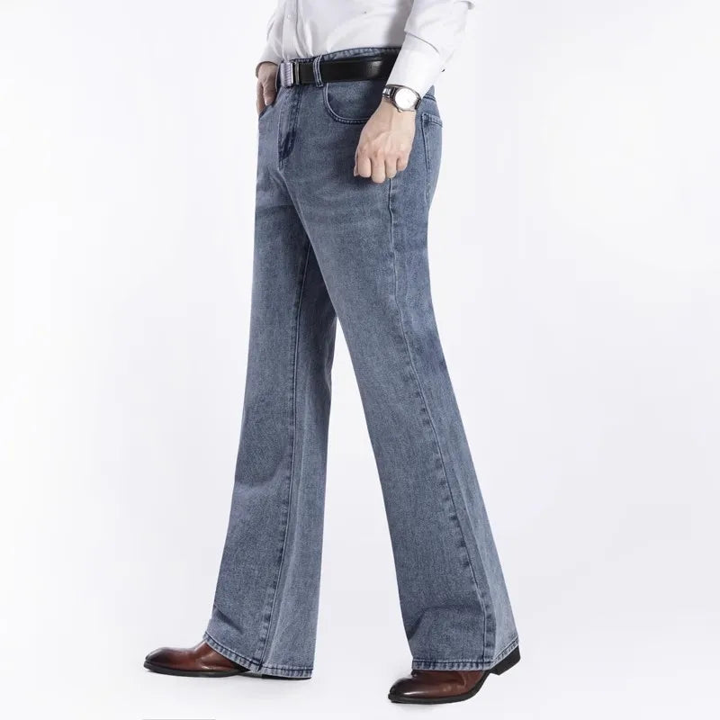 Denim Trousers Boot Cut Jeans Men's Clothing Casual Business Flares Pants