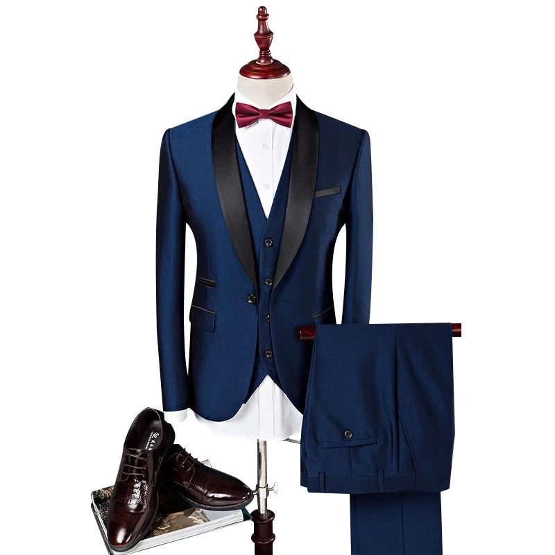 Men Suit Wedding Suits For Men Shawl Collar Slim Fit Burgundy Suit Mens Royal Blue Tuxedo