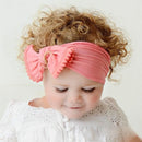 Cute Bow Knot Nylon Turban Headband Newborn Baby Girls Hair Accessory Little Pompom Ball Infant Nylon Bow Headwrap Babe Headwear